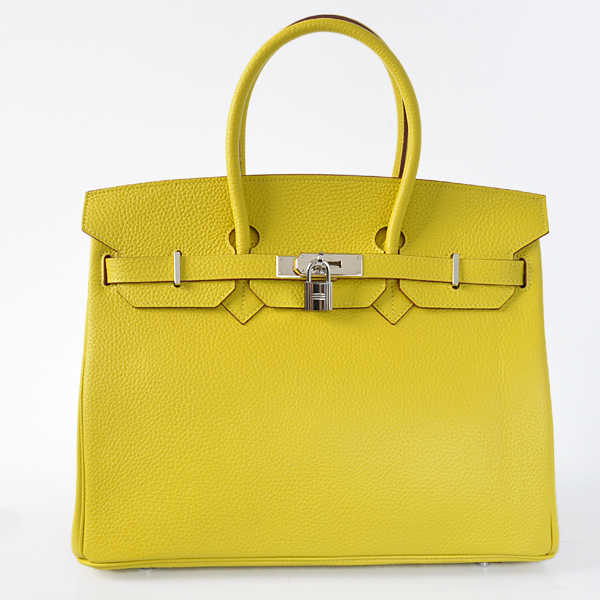 H35LLYS Hermes Birkin 35CM pelle clemence in giallo limone con